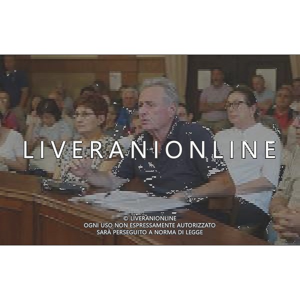 IMOLA 12 06 2024 CONSIGLIO COMUNALE Quadruplicamento Ferrovia Bologna-Castel Bolognese DIBATTITO PUBBLICO NUOVE LINEE FERROVIARIE PRESENTI ING E ARCH.DEL RFI SINDACI E I CITTADINI NELLA FOTO ANDREA MARTIGNANI RAPRESENTANTE DEI CITTADINI ©SANNA/AGENZIA ALDO LIVERANI SAS