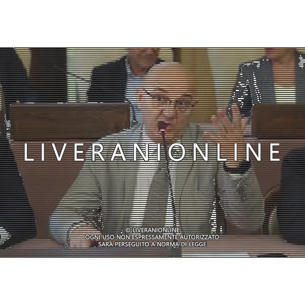IMOLA 12 06 2024 CONSIGLIO COMUNALE Quadruplicamento Ferrovia Bologna-Castel Bolognese DIBATTITO PUBBLICO NUOVE LINEE FERROVIARIE PRESENTI ING E ARCH.DEL RFI SINDACI E I CITTADINI NELLA FOTO ANDREA PILLON RESPONSABILE DEL DIBATTITO PUBBLICO ©SANNA/AGENZIA ALDO LIVERANI SAS