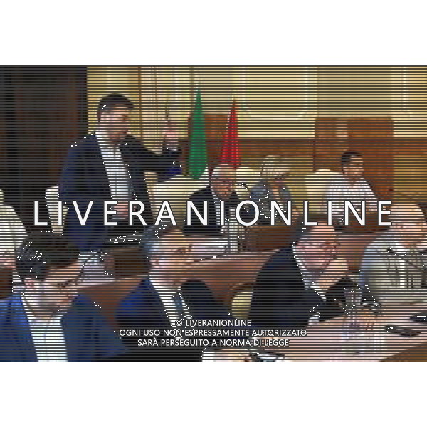 IMOLA 12 06 2024 CONSIGLIO COMUNALE Quadruplicamento Ferrovia Bologna-Castel Bolognese DIBATTITO PUBBLICO NUOVE LINEE FERROVIARIE PRESENTI ING E ARCH.DEL RFI SINDACI E I CITTADINI NELLA FOTO SINDACO DI IMOLA MARCO PANIERI ANDREA PILLON RESPONSABILE RFI SINDACO DI DOZZA LUCA ALBERTAZZI E ING RFI ©SANNA/AGENZIA ALDO LIVERANI SAS