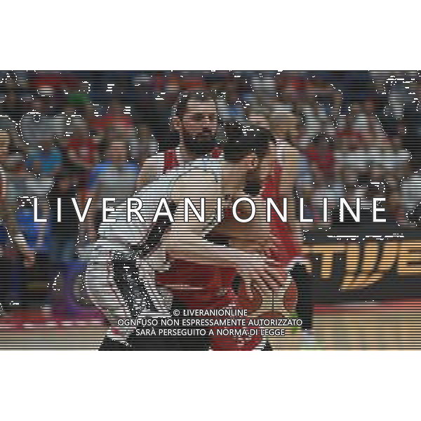 TVRG Olimpia Milano vs Virtus Bologna nella foto Tornike Shengelia (Virtus Bologna) e Nikola Mirotic (Olimpia Milano) EA7 Emporio Armani Milano vs Virtus Segafredo Bologna Assago (MI) 13-06-2024 Unipol Forum Playoff Campionato Serie A UnipolSai Gara 4 finale scudetto foto Roberto Garavaglia/Agenzia Aldo Liverani sas/AGENZIA ALDO LIVERANI SAS