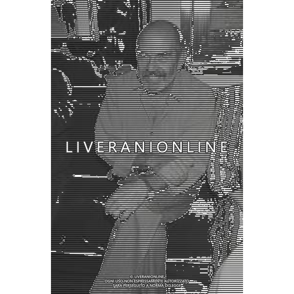 NEG-RETROSPETTIVA FRANCO ZEFFIRELLI A MILANO CONFERENZA STAMPA DELLO SPETTACOLO TEATRALE “SEI PERSONAGGI IN CERCA D\'AUTORE“ NELLA FOTO ENRICO MARIA SALERNO AG ALDO LIVERANI SAS