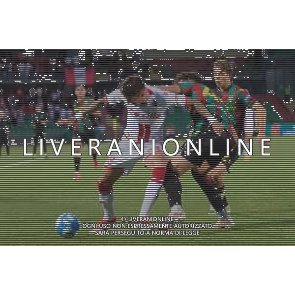 TVEM Marco Nasti of SSC Bari in action against Lorenzo Lucchesi of Ternana Calcio during the Italian Serie BKT playout match between Ternana Calcio vs SSC Bari on 23 May 2024 at the Libero Liberati stadium in Bari, Italy. Photo by Emmanuele Mastrodonato/ag. Aldo Liverani s.a.s./AGENZIA ALDO LIVERANI SAS