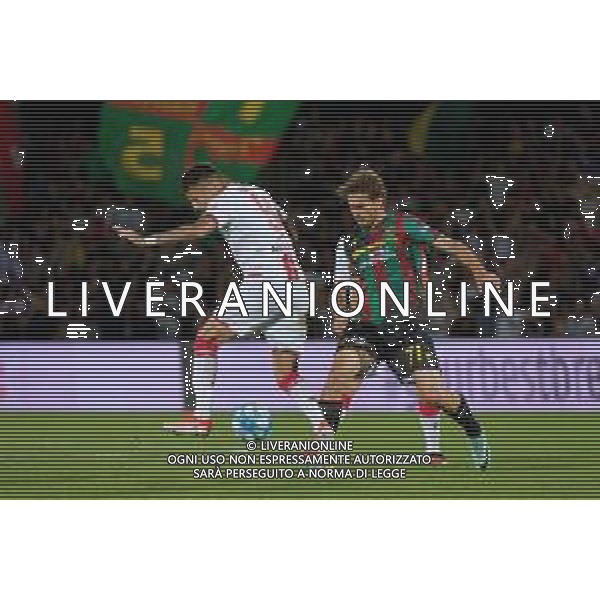 TVEM Marco Nasti of SSC Bari in action against Gregorio Luperini of Ternana Calcio during the Italian Serie BKT playout match between Ternana Calcio vs SSC Bari on 23 May 2024 at the Libero Liberati stadium in Bari, Italy. Photo by Emmanuele Mastrodonato/ag. Aldo Liverani s.a.s./AGENZIA ALDO LIVERANI SAS