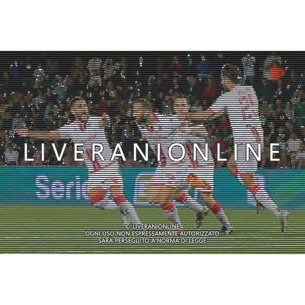 TVEM Valerio Di Cesare of SSC Bari celebrates after scoring a goal with teammates during the Italian Serie BKT playout match between Ternana Calcio vs SSC Bari on 23 May 2024 at the Libero Liberati stadium in Bari, Italy. Photo by Emmanuele Mastrodonato/ag. Aldo Liverani s.a.s./AGENZIA ALDO LIVERANI SAS