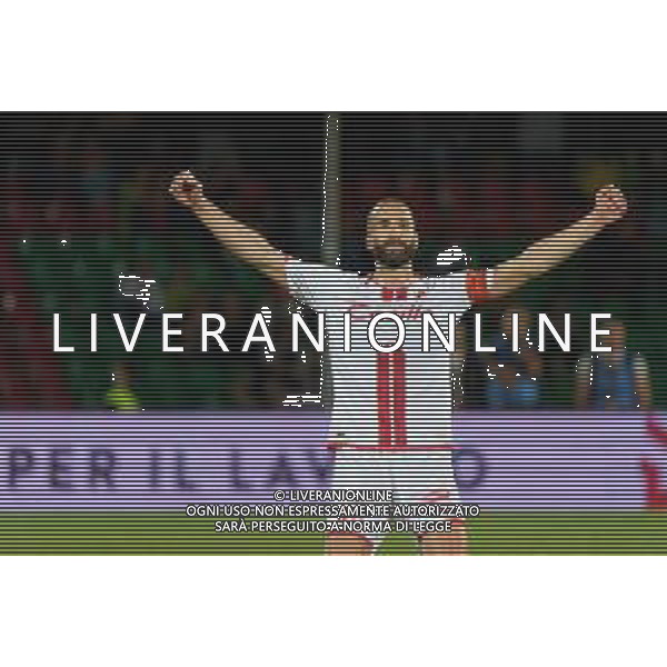 TVEM Valerio Di Cesare of SSC Bari celebrates the victory during the Italian Serie BKT playout match between Ternana Calcio vs SSC Bari on 23 May 2024 at the Libero Liberati stadium in Bari, Italy. Photo by Emmanuele Mastrodonato/ag. Aldo Liverani s.a.s./AGENZIA ALDO LIVERANI SAS