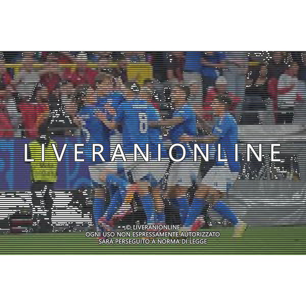 TVEM Nicolò Barella of Italy celebrates after scoring a goal with teammates during the UEFA EURO 2024 group stage match between Albania and Italy at Westfalenstadion on June 15, 2024 in Dortmund, Germany. Photo by Emmanuele Mastrodonato/ag. Aldo Liverani sas/AGENZIA ALDO LIVERANI SAS