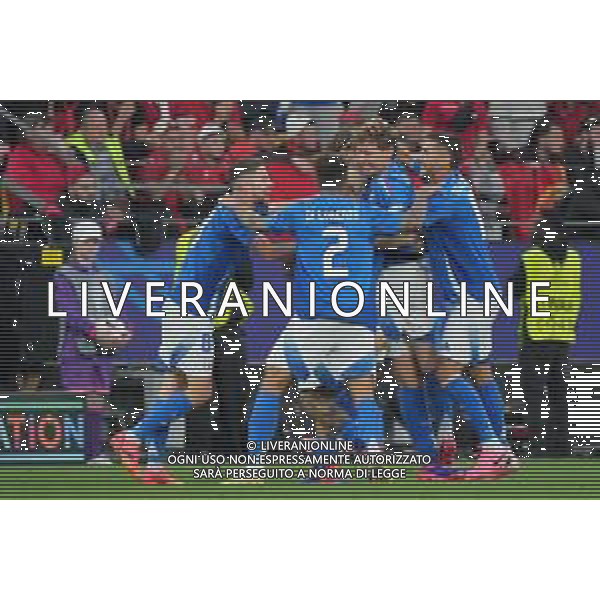TVEM Nicolò Barella of Italy celebrates after scoring a goal with teammates during the UEFA EURO 2024 group stage match between Albania and Italy at Westfalenstadion on June 15, 2024 in Dortmund, Germany. Photo by Emmanuele Mastrodonato/ag. Aldo Liverani sas/AGENZIA ALDO LIVERANI SAS