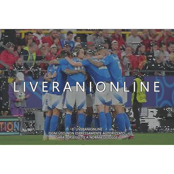 TVEM Nicolò Barella of Italy celebrates after scoring a goal with teammates during the UEFA EURO 2024 group stage match between Albania and Italy at Westfalenstadion on June 15, 2024 in Dortmund, Germany. Photo by Emmanuele Mastrodonato/ag. Aldo Liverani sas/AGENZIA ALDO LIVERANI SAS
