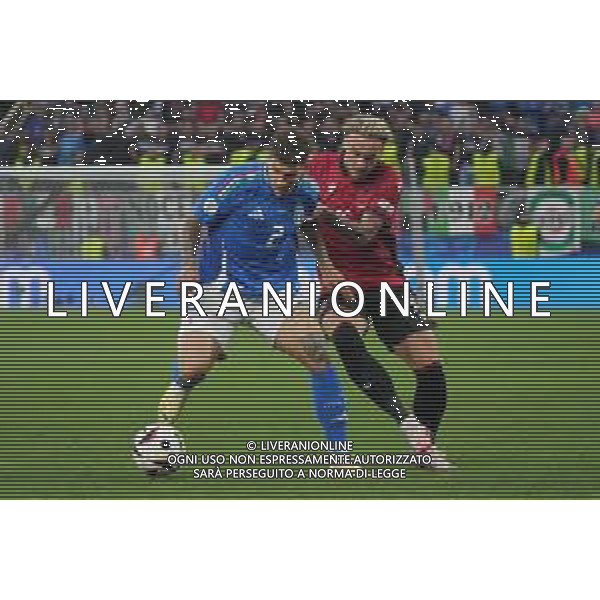 TVEM Giovanni Di Lorenzo of Italy in action against Taulant Seferi of Albania during the UEFA EURO 2024 group stage match between Albania and Italy at Westfalenstadion on June 15, 2024 in Dortmund, Germany. Photo by Emmanuele Mastrodonato/ag. Aldo Liverani sas/AGENZIA ALDO LIVERANI SAS