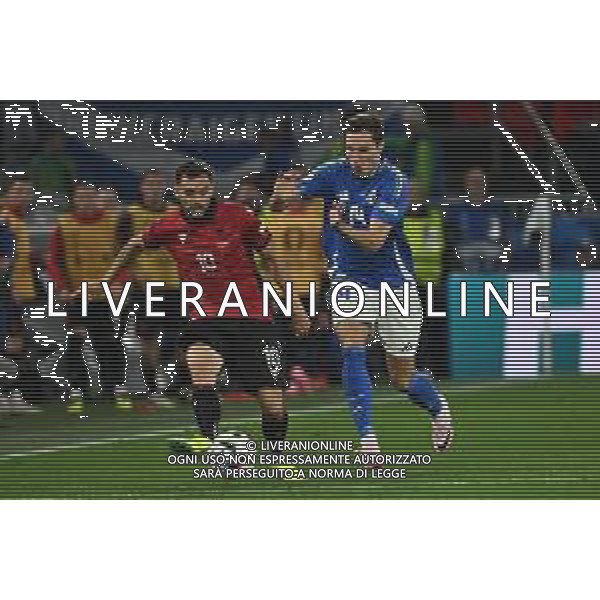 Italia vs Albania - UEFA EURO 2024 nella foto Nedim Bajrami (Albania) e Federico Chiesa (Italia) Dortmund (GER) 15-06-2024 BVB Stadion Dortmund Campionato Europeo di Calcio - UEFA EURO 2024 fase a gironi - gruppo B 1a giornata foto Roberto Garavaglia/Agenzia Aldo Liverani sas/AGENZIA ALDO LIVERANI SAS