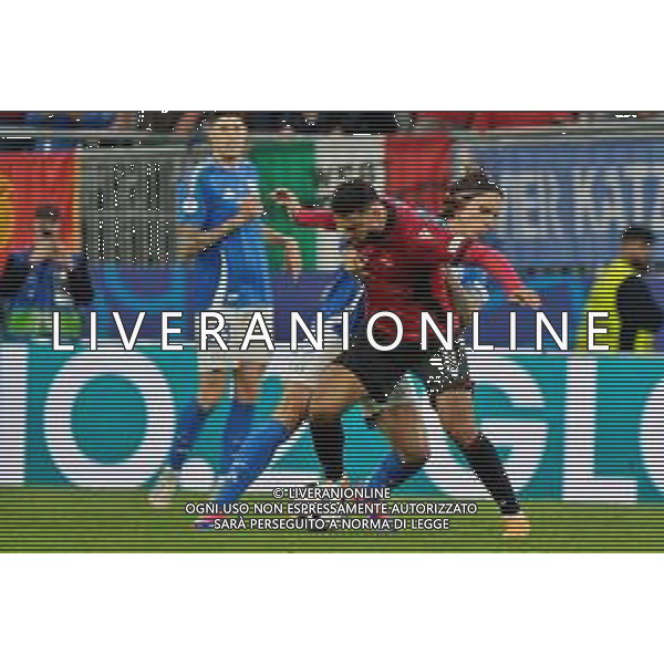 TVEM Riccardo Calafiori of Italy in action against Armando Broja of Albania during the UEFA EURO 2024 group stage match between Albania and Italy at Westfalenstadion on June 15, 2024 in Dortmund, Germany. Photo by Emmanuele Mastrodonato/ag. Aldo Liverani sas/AGENZIA ALDO LIVERANI SAS