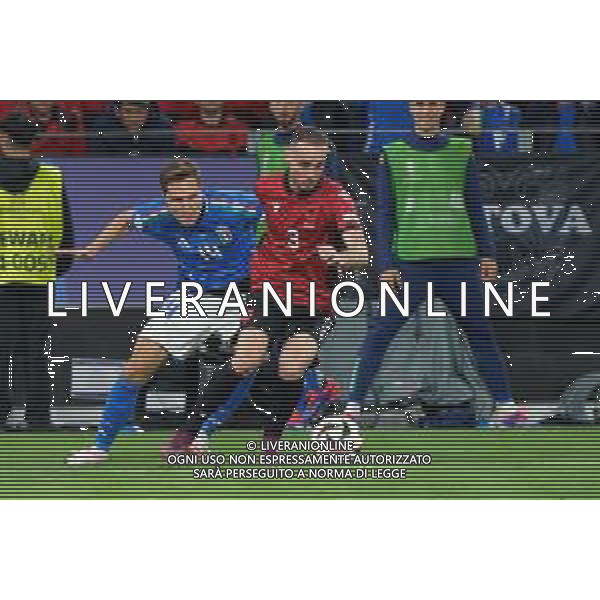 TVEM Mario Mitaj of Albania in action against Federico Chiesa of Italy during the UEFA EURO 2024 group stage match between Albania and Italy at Westfalenstadion on June 15, 2024 in Dortmund, Germany. Photo by Emmanuele Mastrodonato/ag. Aldo Liverani sas/AGENZIA ALDO LIVERANI SAS