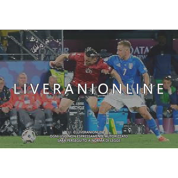 TVEM Arbër Hoxha of Albania in action against Davide Frattesi of Italy during the UEFA EURO 2024 group stage match between Albania and Italy at Westfalenstadion on June 15, 2024 in Dortmund, Germany. Photo by Emmanuele Mastrodonato/ag. Aldo Liverani sas/AGENZIA ALDO LIVERANI SAS