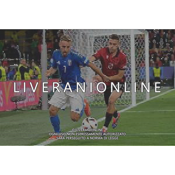 TVEM Davide Frattesi of Italy in action against Kristjan Asllani of Albania during the UEFA EURO 2024 group stage match between Albania and Italy at Westfalenstadion on June 15, 2024 in Dortmund, Germany. Photo by Emmanuele Mastrodonato/ag. Aldo Liverani sas/AGENZIA ALDO LIVERANI SAS