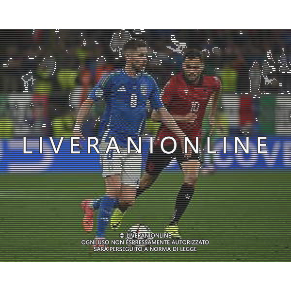 Italia vs Albania - UEFA EURO 2024 nella foto Jorginho Jorge Luiz Filho (Italia) SX e Nedim Bajrami (Albania) DX Dortmund (GER) 15-06-2024 BVB Stadion Dortmund Campionato Europeo di Calcio - UEFA EURO 2024 fase a gironi - gruppo B 1a giornata foto Roberto Garavaglia/Agenzia Aldo Liverani sas