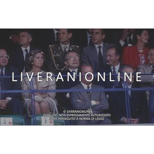 DIAP-RETROSPETTIVA REALI DI SPAGNA NELLA FOTO RE JUAN CARLOS DI SPAGNA ANNO 1990 AI MONDIALI DI CALCIO ITALIA 90 CON GIULIO ANDREOTTI AG ALDO LIVERANI SAS  
