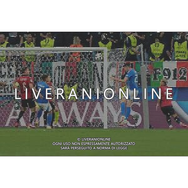 TVEM Alessandro Bastoni of Italy scores a goal of 1-1 during the UEFA EURO 2024 group stage match between Albania and Italy at Westfalenstadion on June 15, 2024 in Dortmund, Germany. Photo by Emmanuele Mastrodonato/ag. Aldo Liverani sas
