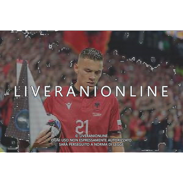 TVEM Kristjan Asllani of Albania during the UEFA EURO 2024 group stage match between Albania and Italy at Westfalenstadion on June 15, 2024 in Dortmund, Germany. Photo by Emmanuele Mastrodonato/ag. Aldo Liverani sas