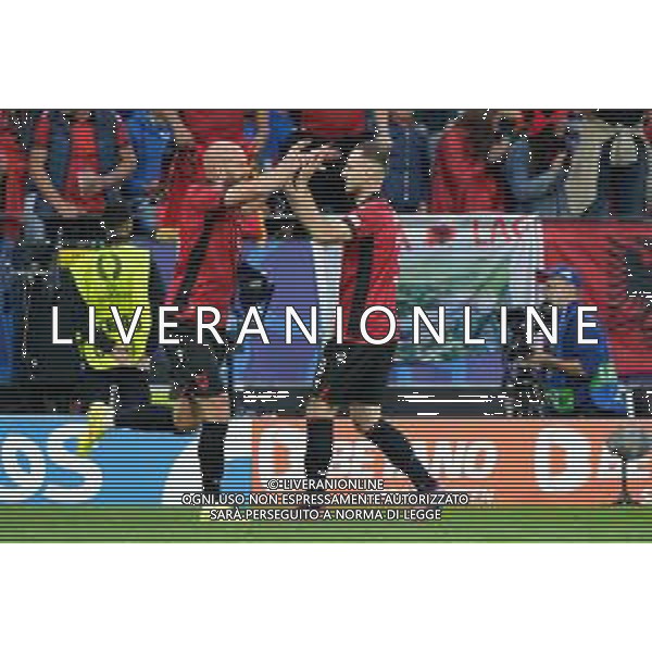 TVEM Arlind Ajeti of Albania and Mario Mitaj of Albania celebrates during the UEFA EURO 2024 group stage match between Albania and Italy at Westfalenstadion on June 15, 2024 in Dortmund, Germany. Photo by Emmanuele Mastrodonato/ag. Aldo Liverani sas