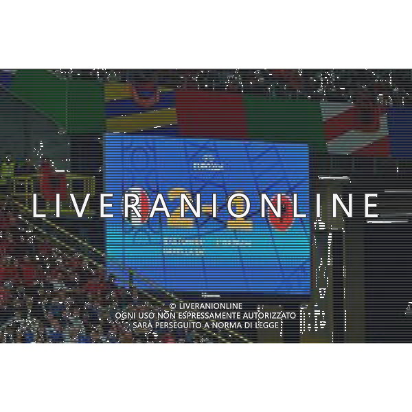 TVEM the final result on the stadium scoreboard during the UEFA EURO 2024 group stage match between Albania and Italy at Westfalenstadion on June 15, 2024 in Dortmund, Germany. Photo by Emmanuele Mastrodonato/ag. Aldo Liverani sas