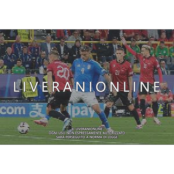 TVEM Gianluca Scamacca of Italy in action against Ylber Ramadani of Albania during the UEFA EURO 2024 group stage match between Albania and Italy at Westfalenstadion on June 15, 2024 in Dortmund, Germany. Photo by Emmanuele Mastrodonato/ag. Aldo Liverani sas