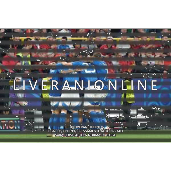 TVEM The players of Italy celebrates after scoring a goal during the UEFA EURO 2024 group stage match between Albania and Italy at Westfalenstadion on June 15, 2024 in Dortmund, Germany. Photo by Emmanuele Mastrodonato/ag. Aldo Liverani sas