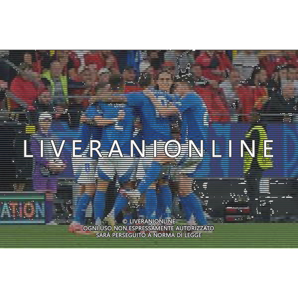 TVEM Nicolo Barella of Italy celebrates after scoring a goal with teammates during the UEFA EURO 2024 group stage match between Albania and Italy at Westfalenstadion on June 15, 2024 in Dortmund, Germany. Photo by Emmanuele Mastrodonato/ag. Aldo Liverani sas