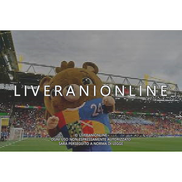 TVEM Albärt, the mascot of Euro 2024 during the UEFA EURO 2024 group stage match between Albania and Italy at Westfalenstadion on June 15, 2024 in Dortmund, Germany. Photo by Emmanuele Mastrodonato/ag. Aldo Liverani sas