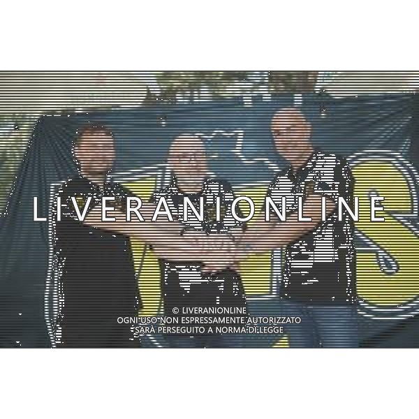 IMOLA 17-06-2024 PRESENTAZIONE DEL NUOVO ALLENATORE DELLA VIRTUS IMOLA BASKET SERIE B1 GIAN LUIGI GALETTI NELLA FOTO DA SINISTRA ANDREA ZOTTI TERZO ALLENATORE, AL CENTRO GIAN LUIGI GALETTI ALLENATORE E AKI ZARIFI SECONDO ALLENATORE FOTO GIANNI SANNA-AG ALDO LIVERANI SAS