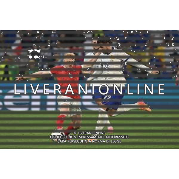 Austria vs Francia - UEFA EURO 2024 nella foto Nicolas Seiwald (Austria) e Theo Hernandez (Francia) Dusseldorf (GER) 17-06-2024 Dusseldorf Arena Campionato Europeo di Calcio - UEFA EURO 2024 fase a gironi - 1a giornata Gruppo D foto Roberto Garavaglia/Agenzia Aldo Liverani sas