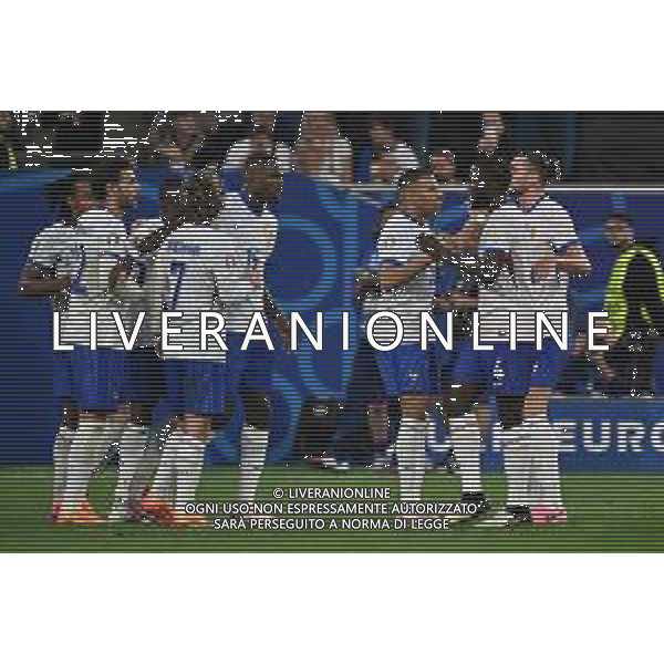 Austria vs Francia - UEFA EURO 2024 nella foto esultanza Francia dopo il gol dell\'1 a 0 Dusseldorf (GER) 17-06-2024 Dusseldorf Arena Campionato Europeo di Calcio - UEFA EURO 2024 fase a gironi - 1a giornata Gruppo D foto Roberto Garavaglia/Agenzia Aldo Liverani sas