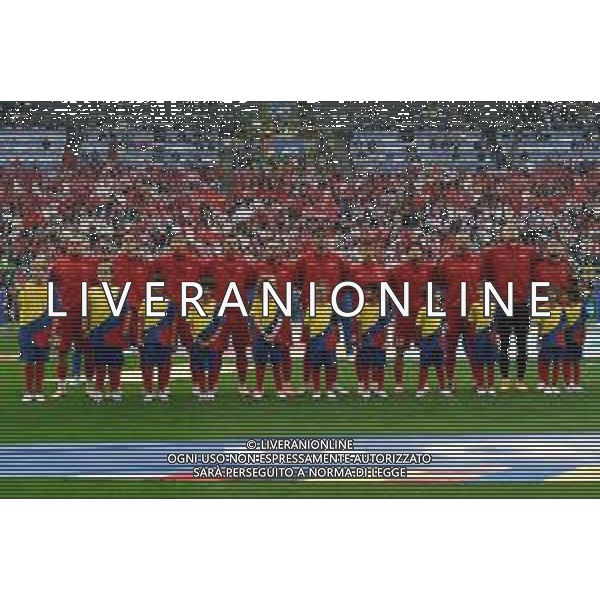 TVEM Turkey players during the national anthem prior the UEFA EURO 2024 group stage match between Turkey and Georgia at Westfalenstadion on June 18, 2024 in Dortmund, Germany. Photo by Emmanuele Mastrodonato/ag. Aldo Liverani sas/AGENZIA ALDO LIVERANI SAS