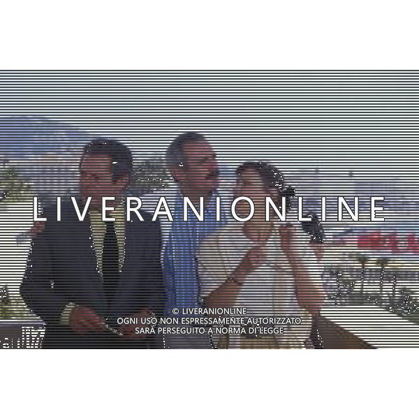 DIAP-MARCELLO MASTROIANNI, attore cinematografico italiano - RETROSPETTIVA  nella foto Marcello Mastroianni a Cannes nel 1987 con Nikita Sergeevic Michalkov e Marthe Keller ©ARCHIVIO / AGENZIA ALDO LIVERANI SAS 