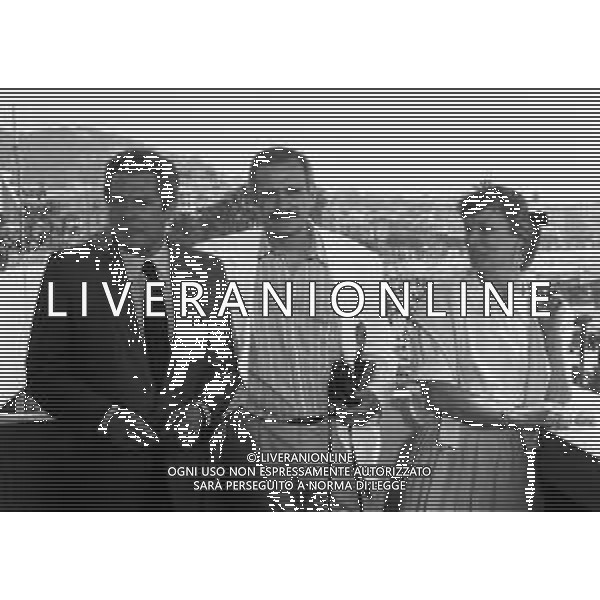NEG-MARCELLO MASTROIANNI, attore cinematografico italiano - RETROSPETTIVA nella foto Marcello Mastroianni a Cannes nel 1987 con Nikita Sergeevic Michalkov e Marthe Keller ©ARCHIVIO / AGENZIA ALDO LIVERANI SAS