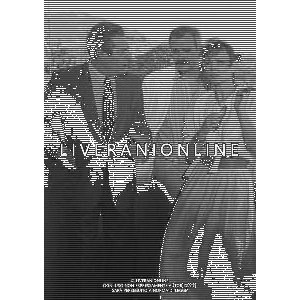 NEG-MARCELLO MASTROIANNI, attore cinematografico italiano - RETROSPETTIVA nella foto Marcello Mastroianni a Cannes nel 1987 con Nikita Sergeevic Michalkov e Marthe Keller ©ARCHIVIO / AGENZIA ALDO LIVERANI SAS