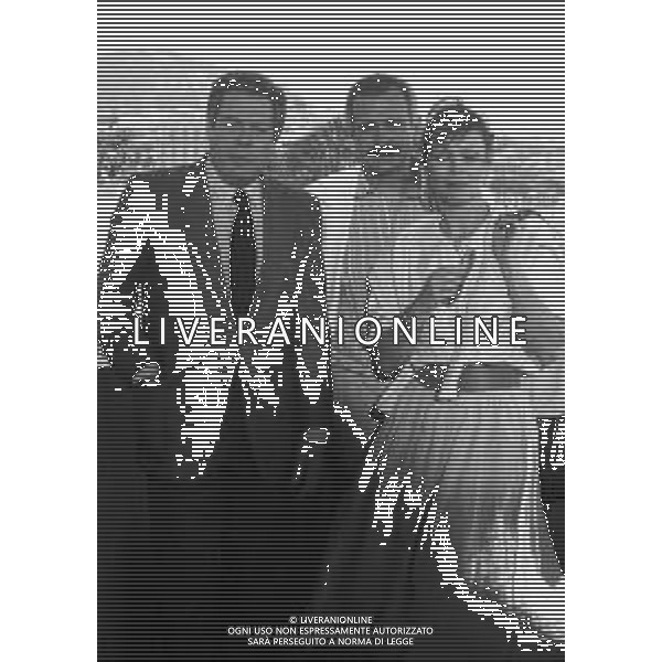 NEG-MARCELLO MASTROIANNI, attore cinematografico italiano - RETROSPETTIVA nella foto Marcello Mastroianni a Cannes nel 1987 con Nikita Sergeevic Michalkov e Marthe Keller ©ARCHIVIO / AGENZIA ALDO LIVERANI SAS