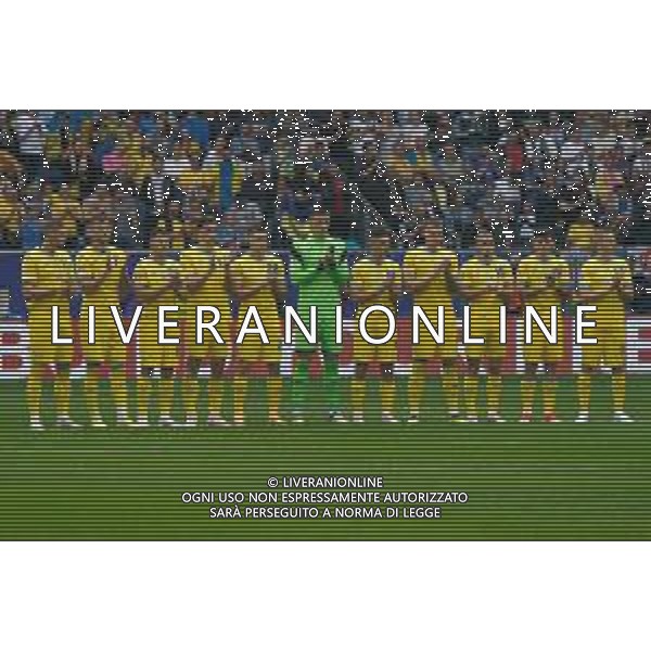 TVEM FORMAZIONE UCRAINA - Ukraine team line up during the UEFA EURO 2024 group stage match between Slovakia and Ukraine at Dusseldorf Arena on June 21, 2024 in Dusseldorf, Germany. Photo by Emmanuele Mastrodonato/ag. Aldo Liverani sas/AGENZIA ALDO LIVERANI SAS