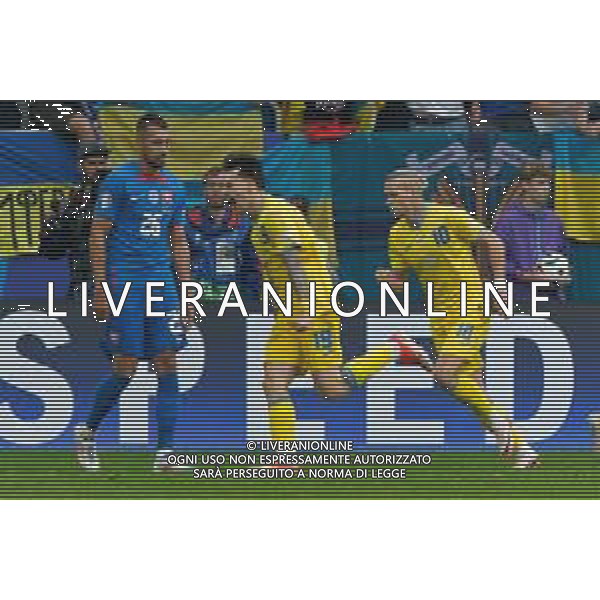 TVEM Mykola Shaparenko of Ukraine celebrates after scoring a goal during the UEFA EURO 2024 group stage match between Slovakia and Ukraine at Dusseldorf Arena on June 21, 2024 in Dusseldorf, Germany. Photo by Emmanuele Mastrodonato/ag. Aldo Liverani sas/AGENZIA ALDO LIVERANI SAS