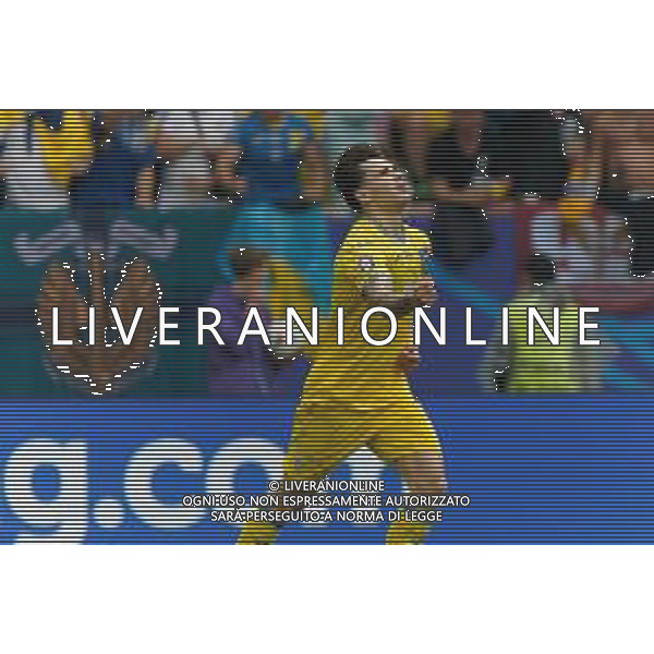 TVEM Mykola Shaparenko of Ukraine celebrates after scoring a goal during the UEFA EURO 2024 group stage match between Slovakia and Ukraine at Dusseldorf Arena on June 21, 2024 in Dusseldorf, Germany. Photo by Emmanuele Mastrodonato/ag. Aldo Liverani sas/AGENZIA ALDO LIVERANI SAS