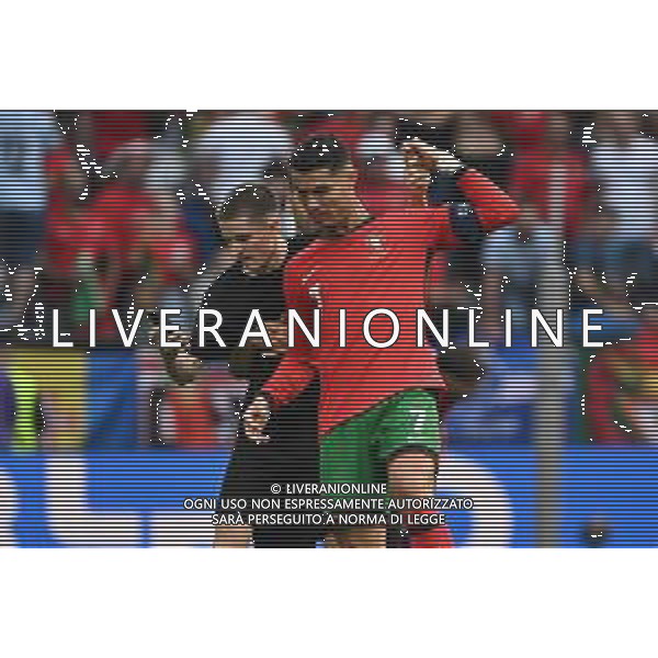 Turchia vs Portogallo - UEFA EURO 2024 nella foto Cristiano Ronaldo (Portogallo) infastidito da un dei tanti invasori di campo che hanno provato a farsi un selfie con lui nei minuti finali della gara Dortmund (GER) 22-06-2024 BVB Stadion Dortmund - Westfalenstadion Signal Iduna Park Campionato Europeo di Calcio - UEFA EURO 2024 fase a gironi - 2a giornata Gruppo F foto Roberto Garavaglia/Agenzia Aldo Liverani sas/AGENZIA ALDO LIVERANI SAS