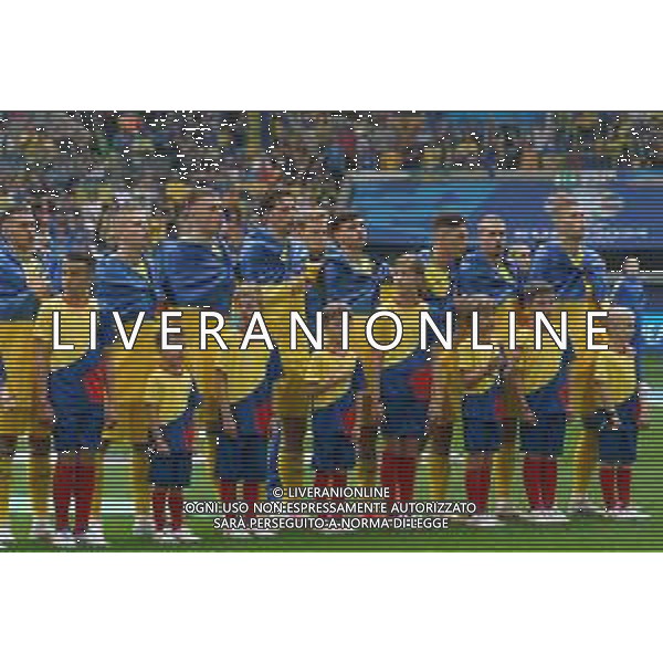 TVEM Formazione giocatori ucraina durante inno nazionale - Players of Ukraine during during the national anthem prior the UEFA EURO 2024 group stage match between Slovakia and Ukraine at Dusseldorf Arena on June 21, 2024 in Dusseldorf, Germany. Photo by Emmanuele Mastrodonato/ag. Aldo Liverani sas/AGENZIA ALDO LIVERANI SAS