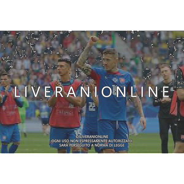 TVEM Juraj Kucka of Slovakia greet the fans during the UEFA EURO 2024 group stage match between Slovakia and Ukraine at Dusseldorf Arena on June 21, 2024 in Dusseldorf, Germany. Photo by Emmanuele Mastrodonato/ag. Aldo Liverani sas/AGENZIA ALDO LIVERANI SAS