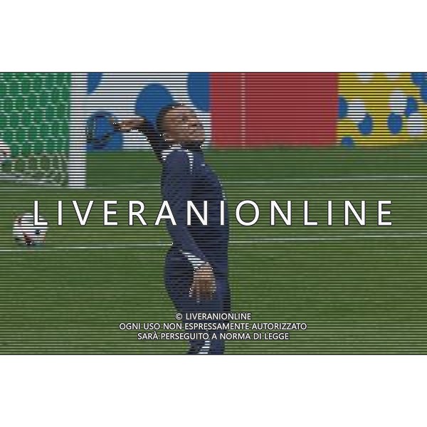 TVEM Kylian Mbappé of France annoyed by the mask he throws it during the training session at the Home Deluxe Arena in Paderbon, Germany on 23 June 2024. Photo by Emmanuele Mastrodonato/ag. Aldo Liverani sas