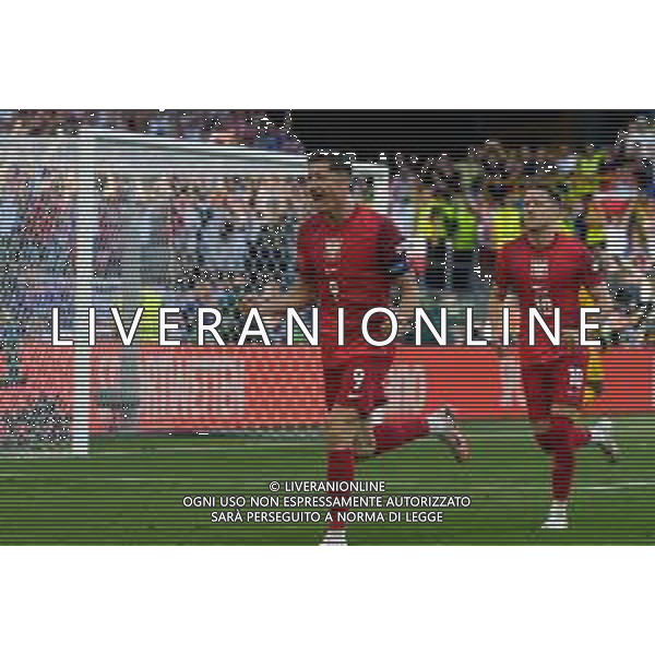 TVEM Robert Lewandowski of Poland celebrates after scoring a goal during the UEFA EURO 2024 group stage match between France and Poland at BVB Stadion Dortmund on June 25, 2024 in Dortmund, Germany. Photo by Emmanuele Mastrodonato/ag. Aldo Liverani sas/ AGENZIA ALDO LIVERANI SAS
