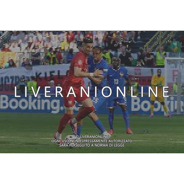 TVEM Jakub Moder of Poland in action against Bradley Barcola of France during the UEFA EURO 2024 group stage match between France and Poland at BVB Stadion Dortmund on June 25, 2024 in Dortmund, Germany. Photo by Emmanuele Mastrodonato/ag. Aldo Liverani sas