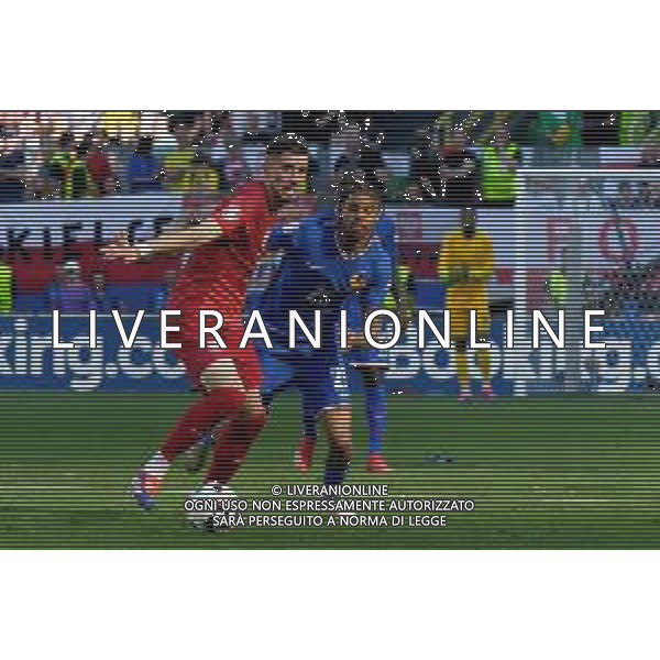 TVEM Jakub Moder of Poland in action against Bradley Barcola of France during the UEFA EURO 2024 group stage match between France and Poland at BVB Stadion Dortmund on June 25, 2024 in Dortmund, Germany. Photo by Emmanuele Mastrodonato/ag. Aldo Liverani sas