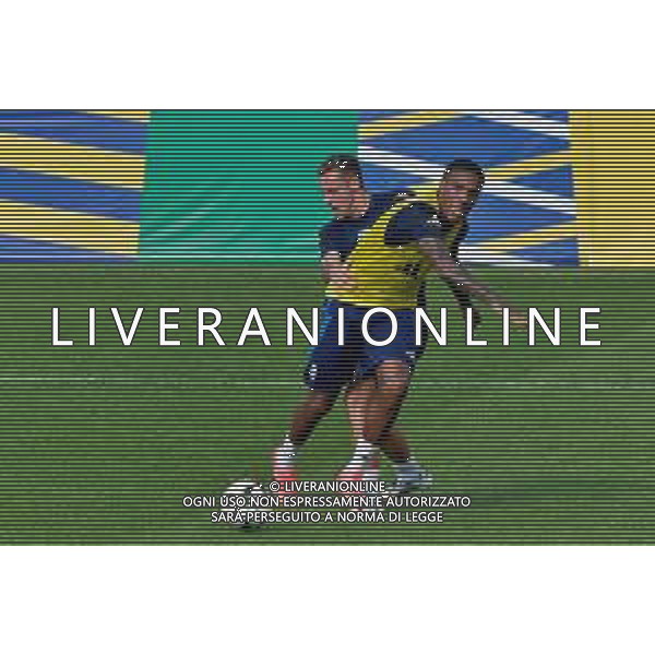 TVEM Michael Folorunsho of Italy in action against Davide Frattesi of Italy during the training session at the team\'s base camp in Iserlohn, Germany on 26 June 2024. Photo by Emmanuele Mastrodonato/ag. Aldo Liverani sas