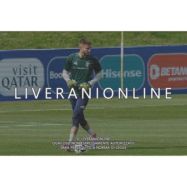 TVEM Guglielmo Vicario of Italy and Andrea Cambiaso of Italy during the training session at the team\'s base camp in Iserlohn, Germany on 26 June 2024. Photo by Emmanuele Mastrodonato/ag. Aldo Liverani sas / AGENZIA ALDO LIVERANI SAS