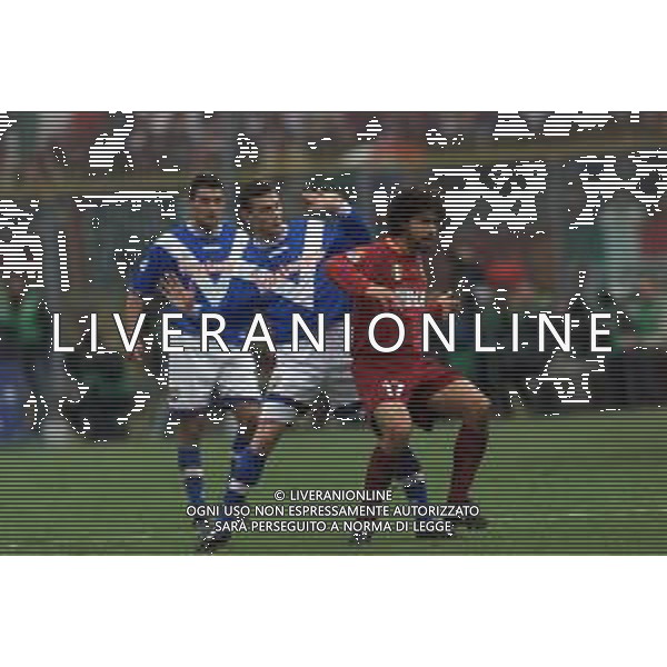 17-02-2002 BRESCIA-CAMPIONATO DI CALCIO SERIE A BRESCIA-ROMA NELLA FOTO DAMIANO TOMMASI-ROBERTO GUANA AG ALDO LIVERANI SAS