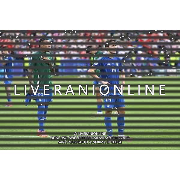 Svizzera vs Italia - UEFA EURO 2024 nella foto delusione Italia a fine gara, Michael Folorunsho (Italia) e Federico Chiesa (Italia) Berlino (GER) 29-06-2024 Olympiastadion - Stadio Olimpico Campionato Europeo di Calcio - UEFA EURO 2024 ottavi di finale foto Roberto Garavaglia/Agenzia Aldo Liverani sas/ AGENZIA ALDO LIVERANI SAS
